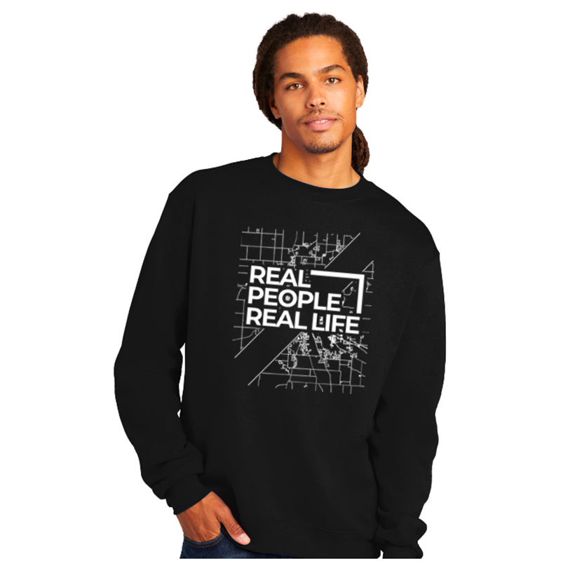 Crewneck Sweatshirt - Real People Real Life w/ Warsaw Map (S6000)
