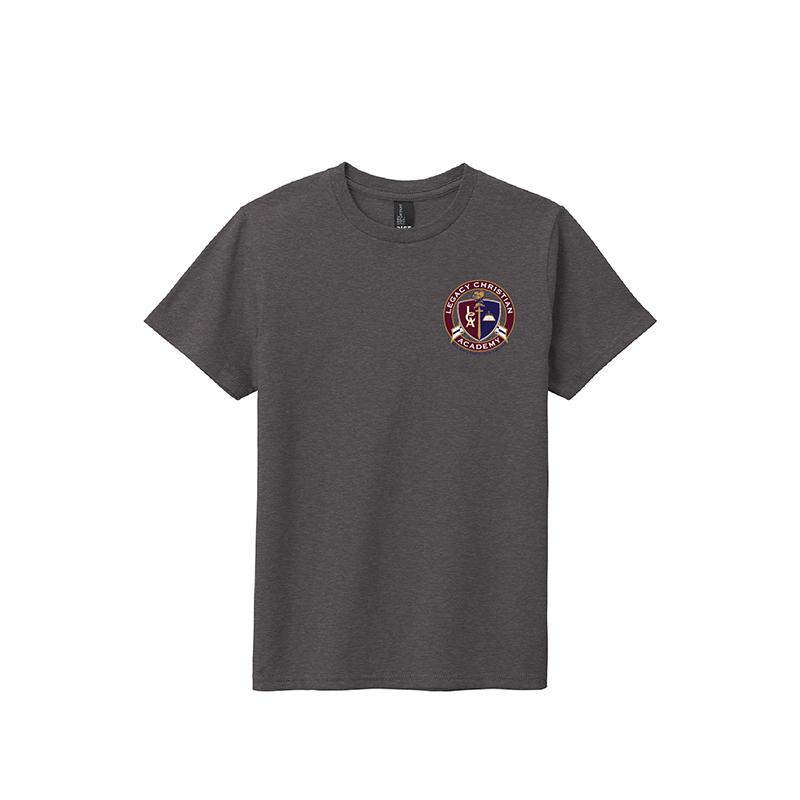 LCA - DT6000Y District Youth Very Important Tee Circle Logo - Heathered Charcoal